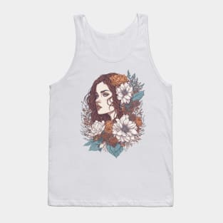 Vintage Floral Girl Tank Top